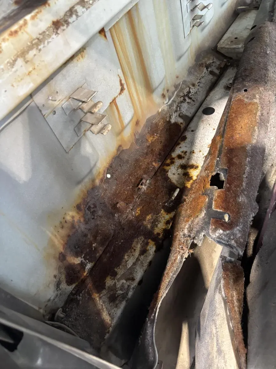 Heavy rust cut open at the source before fabrication